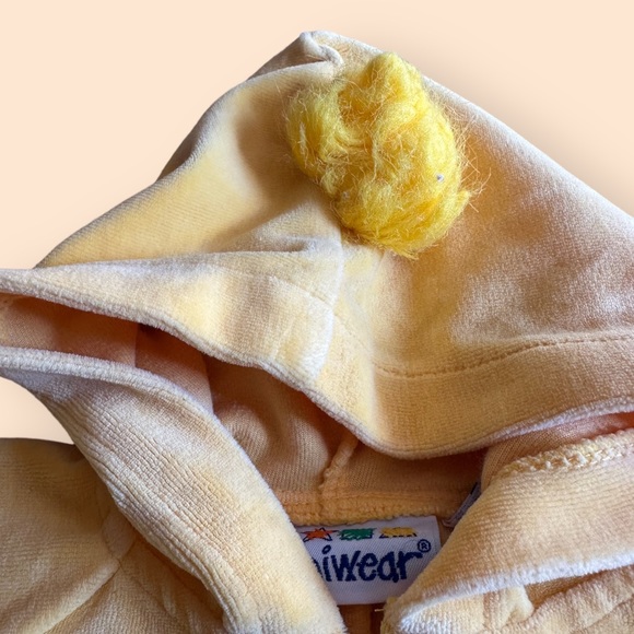 Vintage Baby Miniwear Yellow Duck Velour One Piece Outfit/Costume Sz 0/3 Mon - Picture 4 of 8